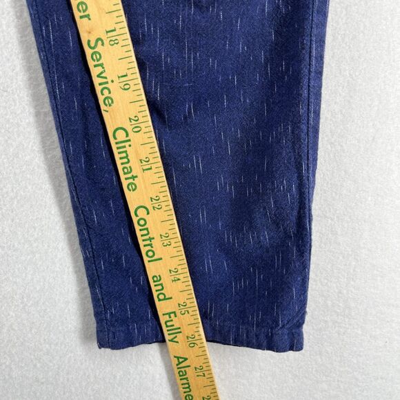 EILEEN FISHER Pants PS Petite Ikat Organic Cotton Droplet Ankle Tapered Blue - Picture 14 of 16